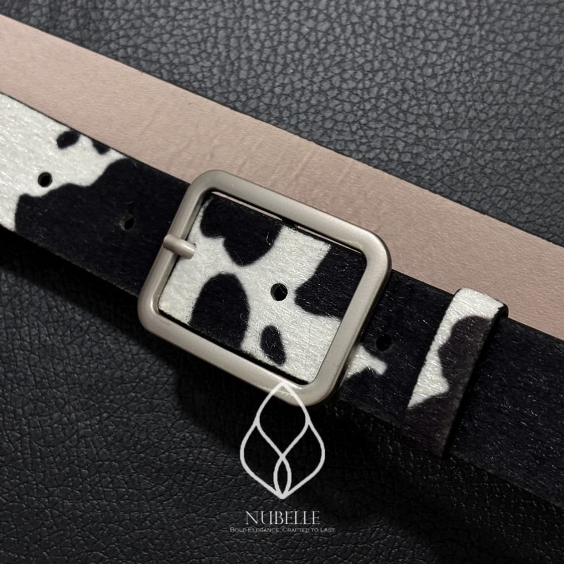 🌗 Cow hair belt / 카우 송치털 호피 벨트 상품이미지3