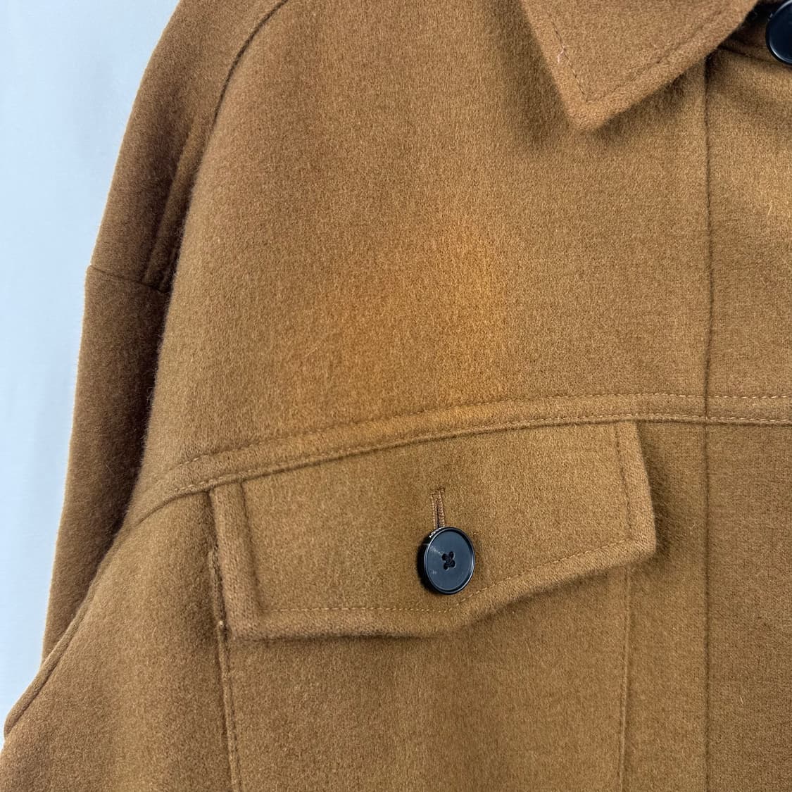 (F) 스튜디오톰보이 A라인 플레어 하프 울 자켓 브라운 상품이미지3