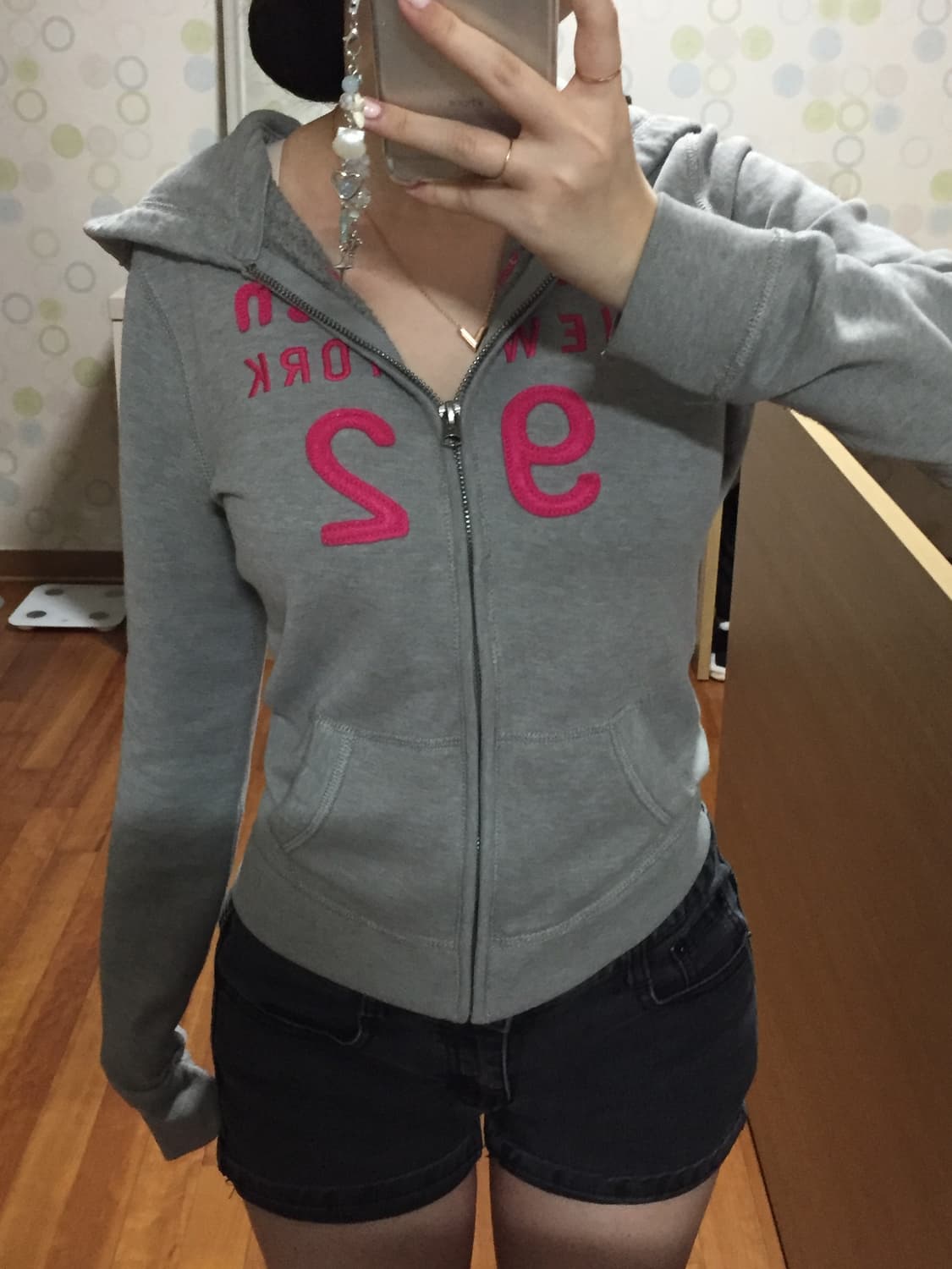 아베크롬비 딱붙 그레이 후드집업 상품이미지1