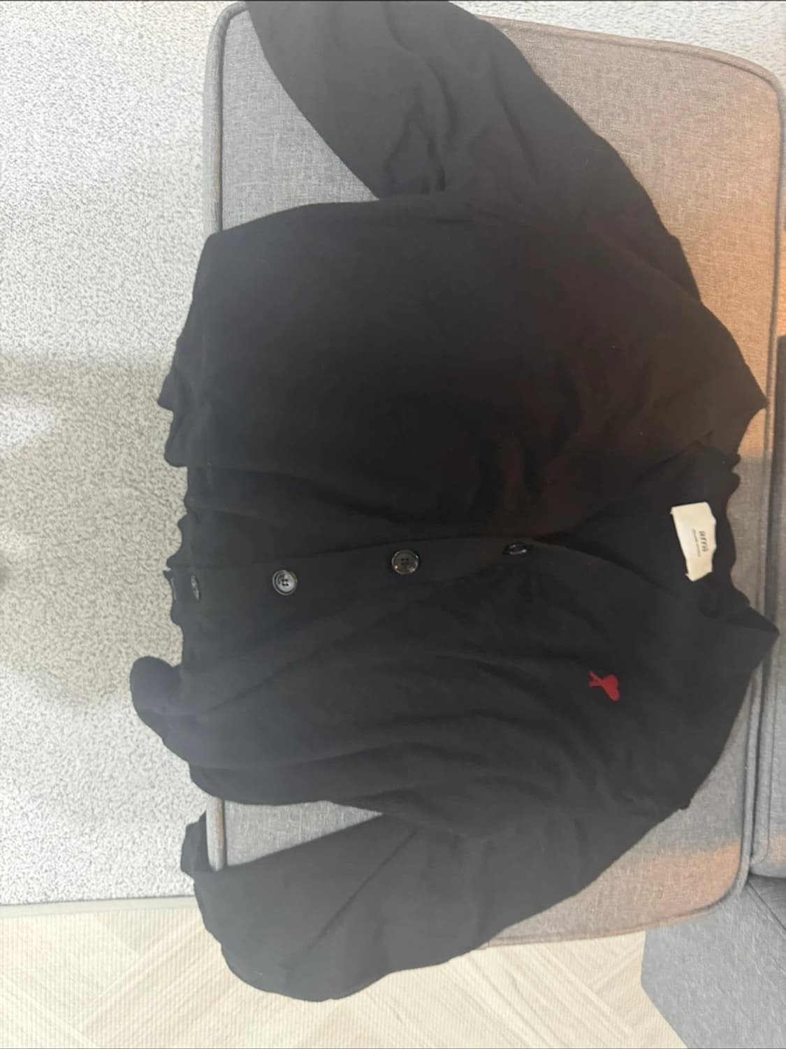 AMI 스몰 하트 로고 울 가디건 블랙 L 상품이미지2