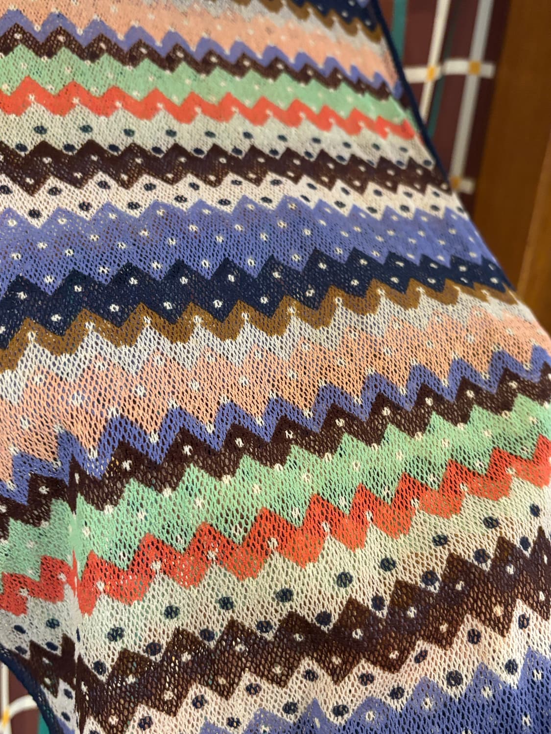 미쏘니 지그재그패턴 니트 스카프 상품이미지5