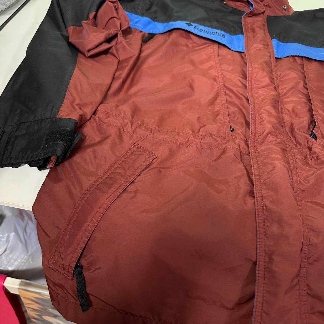 XL 컬럼비아 배색 허리스트링 전문가용 나일론 등산바람막이 상품이미지3