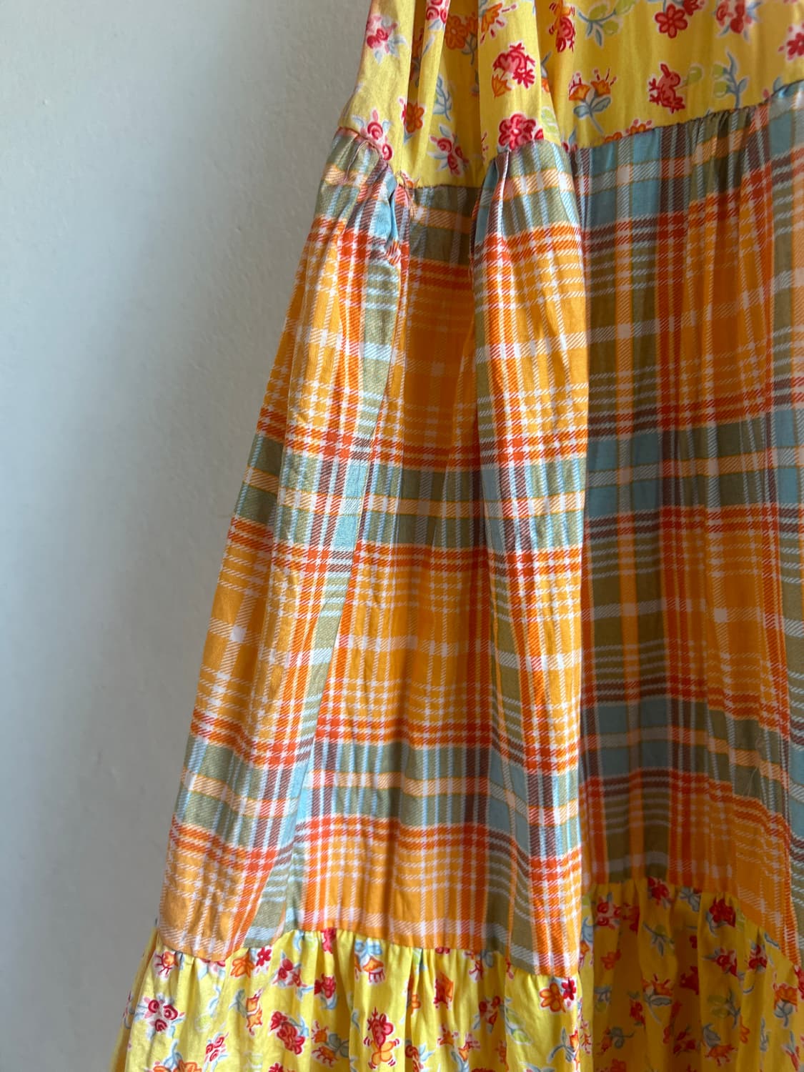 꽃 체크 스커트 상품이미지3