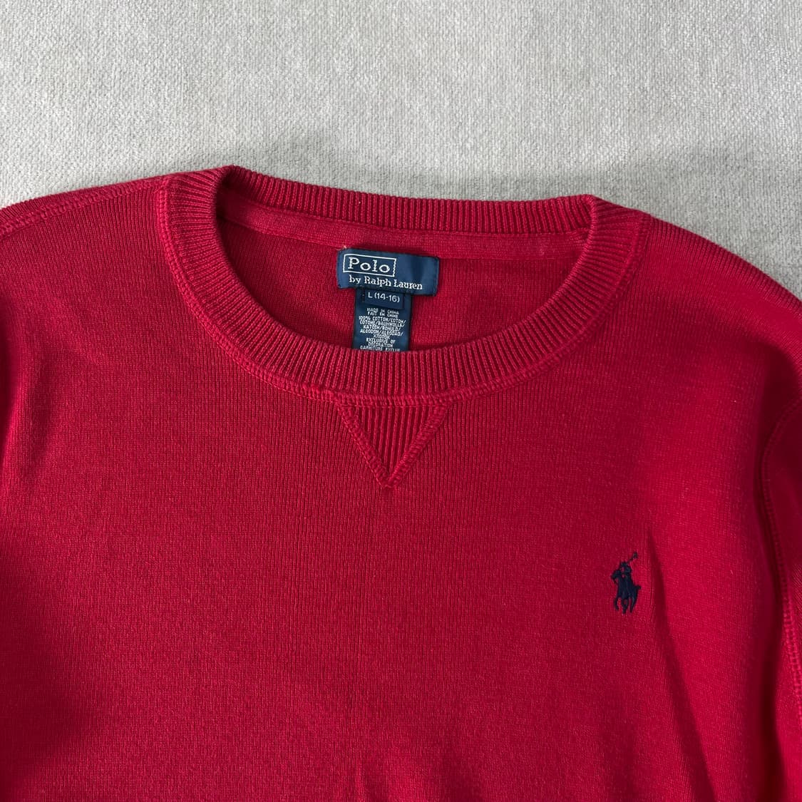 95 폴로랄프로렌 코튼 레드 니트 상품이미지2