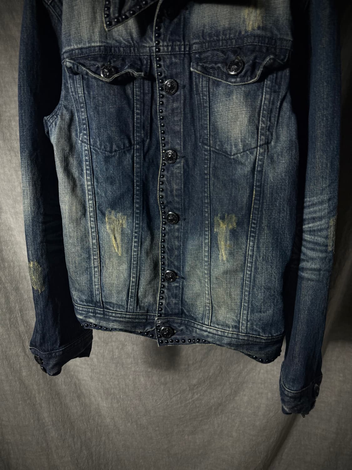 MIDAS Studded Destroyed Denim Jacket  상품이미지4