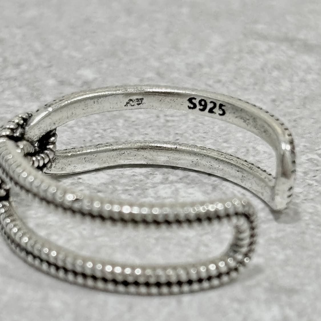 Oribell 킹크 꼬임 링크 925 스털링 실버 미니멀 오픈링 반지 상품이미지4