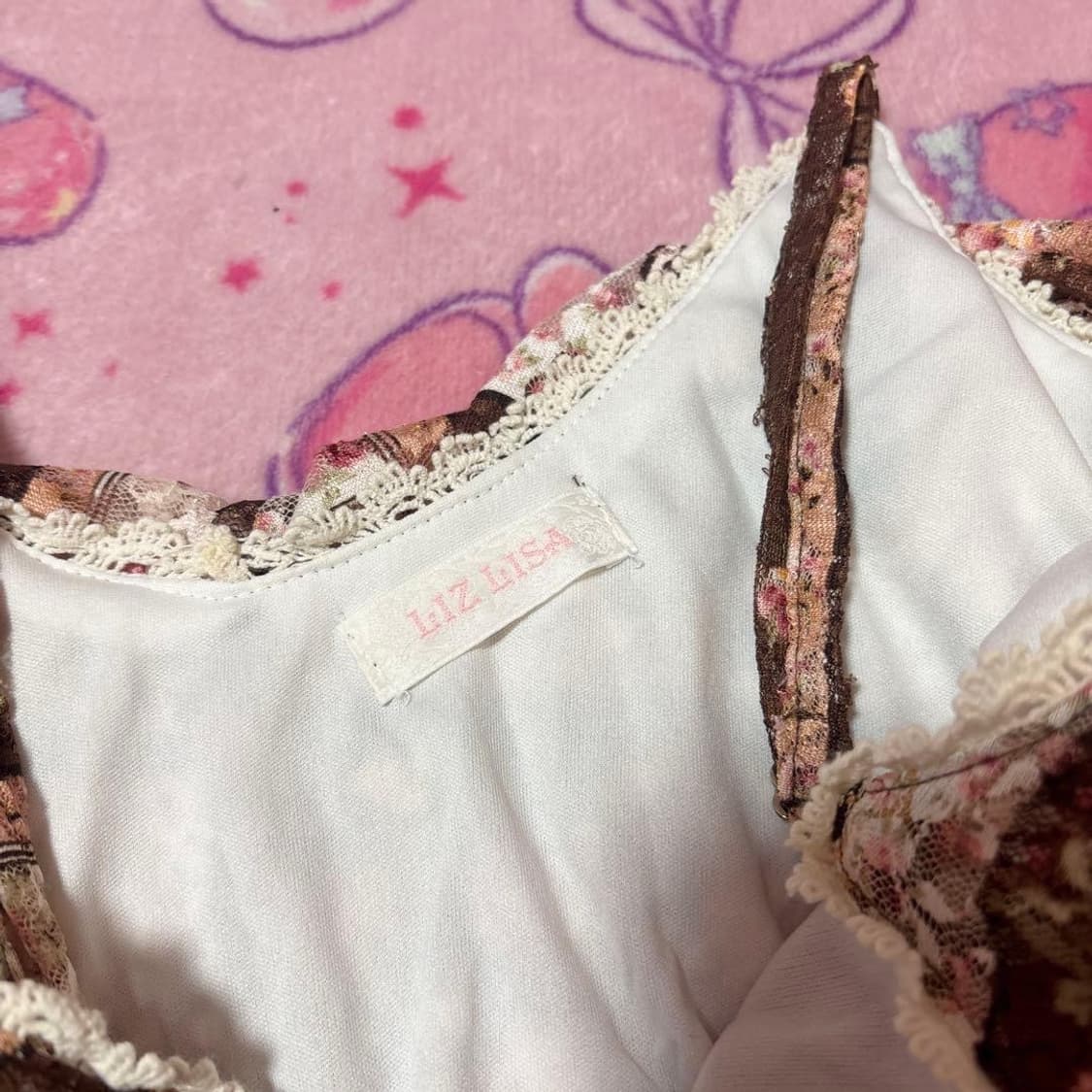 리즈리사 핀터  핑크초코 플로럴원피스 상품이미지4