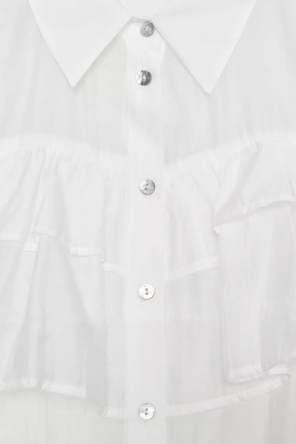 (새상품) ZARA 자라 프릴 세미 시스루탑 상품이미지4