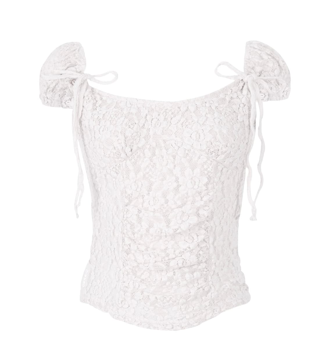 LACE CREASE SHIRRING HALF TOP 세릭 레이스탑 상품이미지5