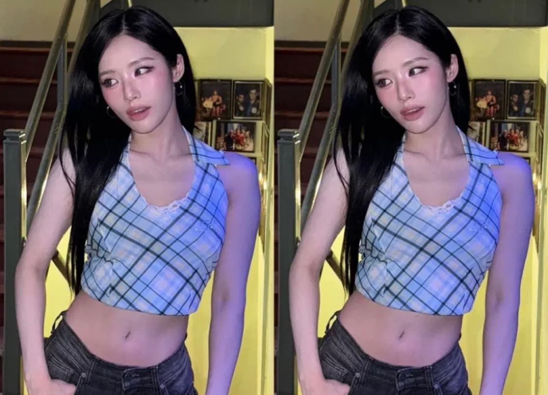 (텍O) 미나 체크 홀터 탑 상품이미지1