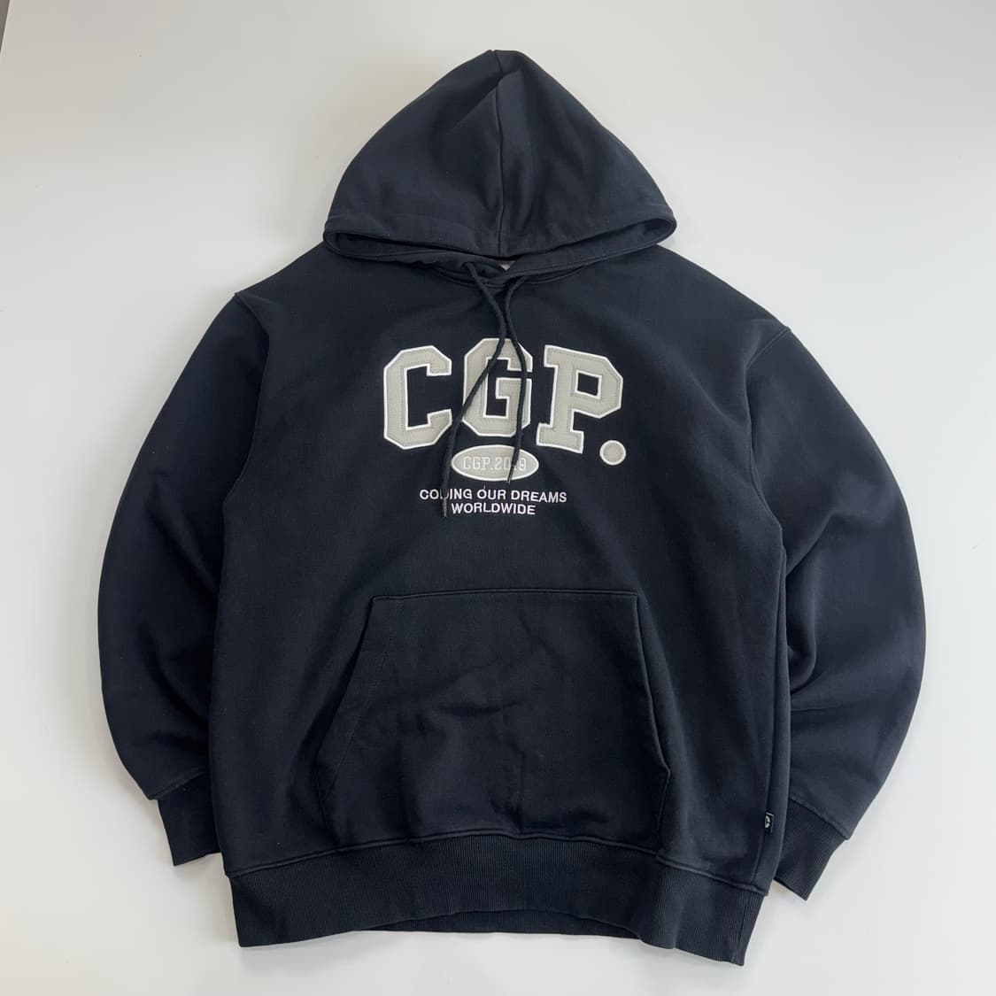 codegraphy 코드그래피 그레이 로고 네이비 후드티 상품이미지3