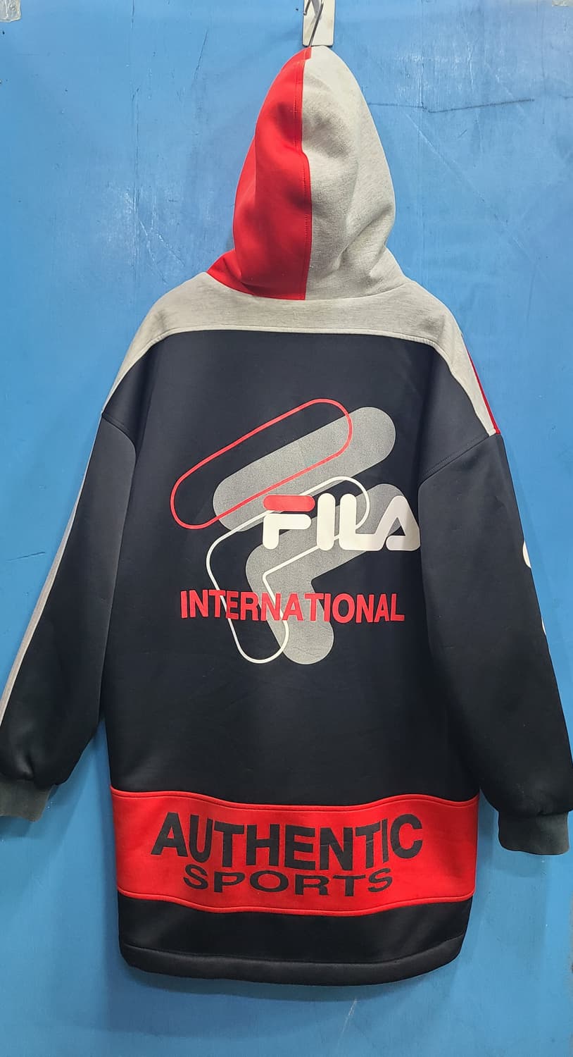 90s 일본판 정통휠라 양털후리스집업후드자켓 상품이미지6