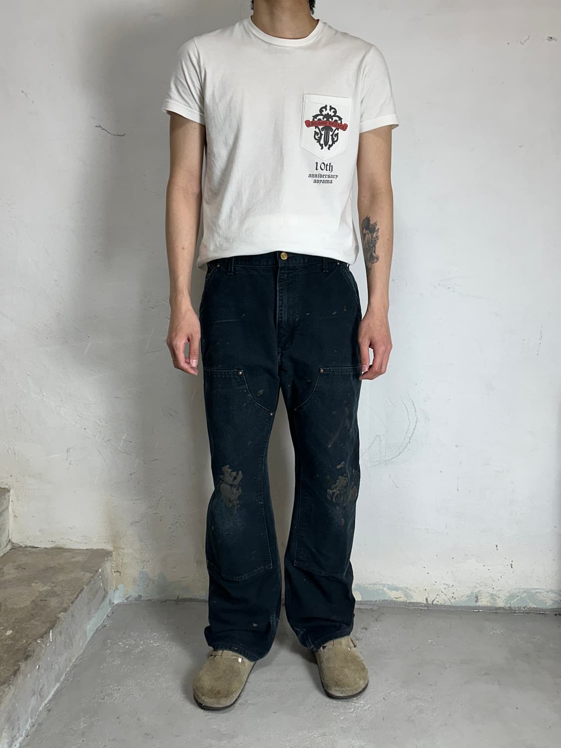 OG USA Made 칼하트 B01 더블니 블랙 칼하트 썩블니 카펜터 상품이미지10