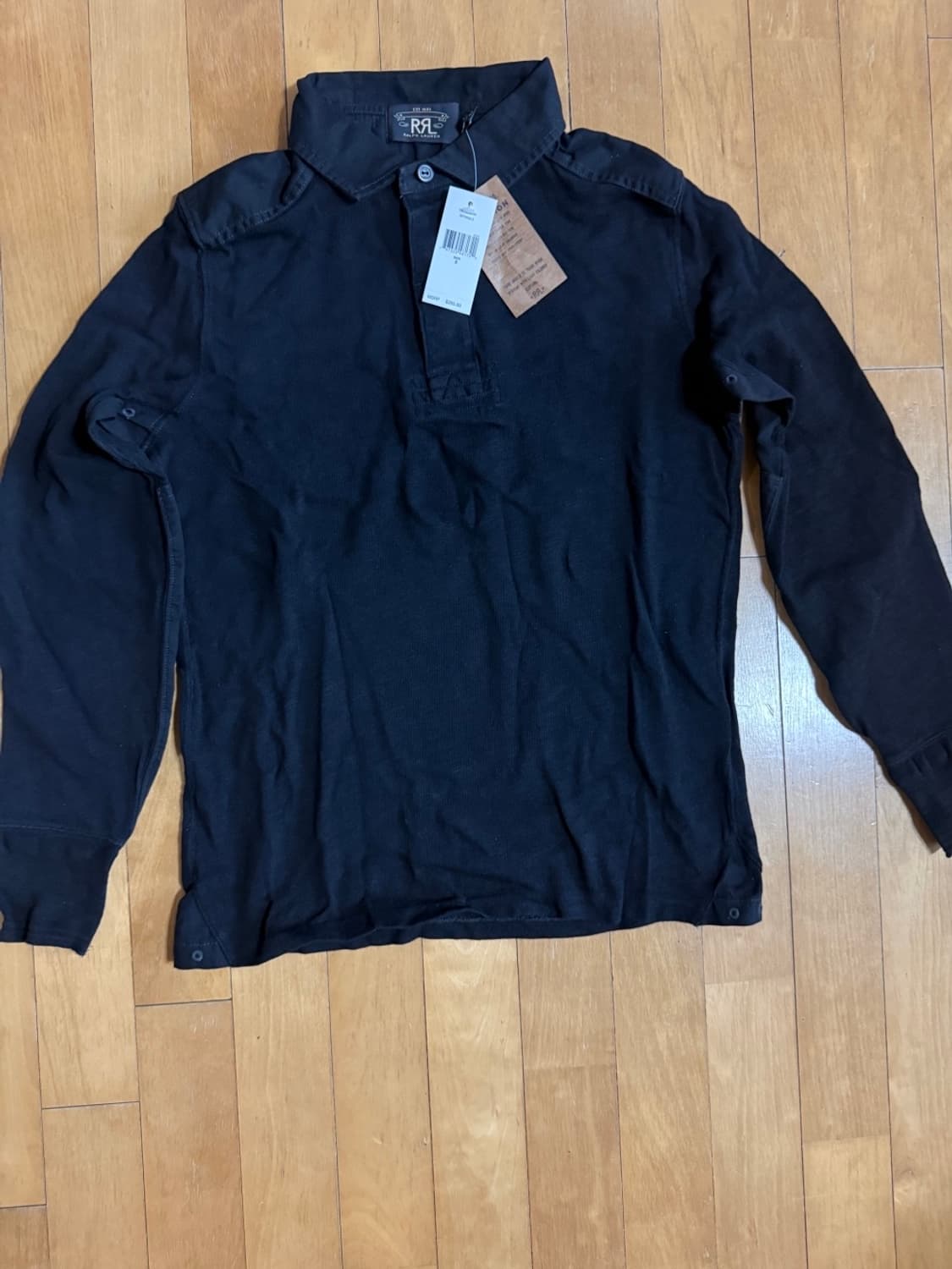 RRL 인디고 코튼 저지 럭비셔츠 (블랙) 상품이미지4