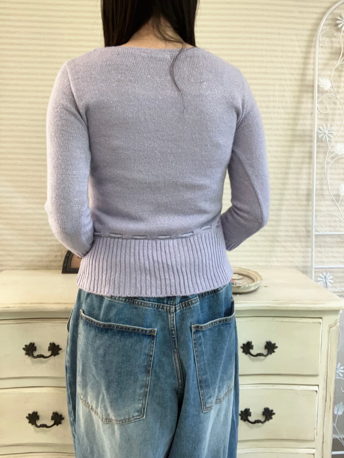 빈티지 라벤더 퍼플 트윙클 니트 y2k 스트릿 갸루 펑키 일본빈티지 상품이미지5