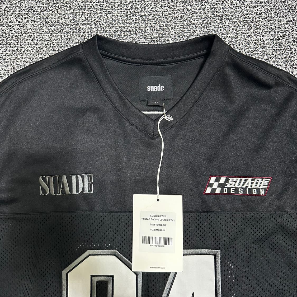 (M) 스웨이드 84 스타 레이싱 롱 슬리브 블랙 상품이미지2
