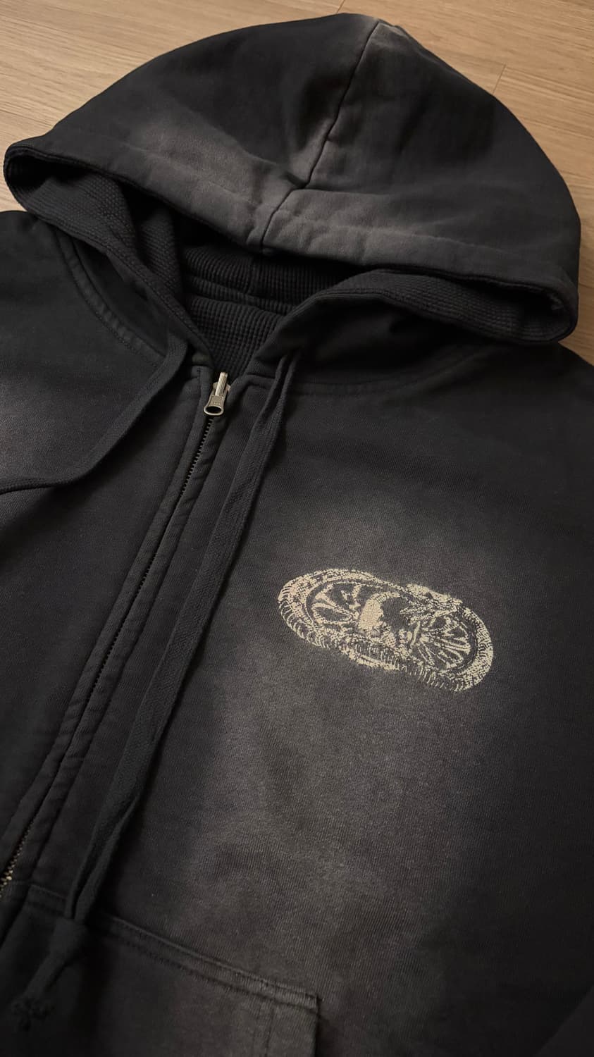 SNAKE BONE REVERSIBLE HOOD ZIP UP BLACK 상품이미지1