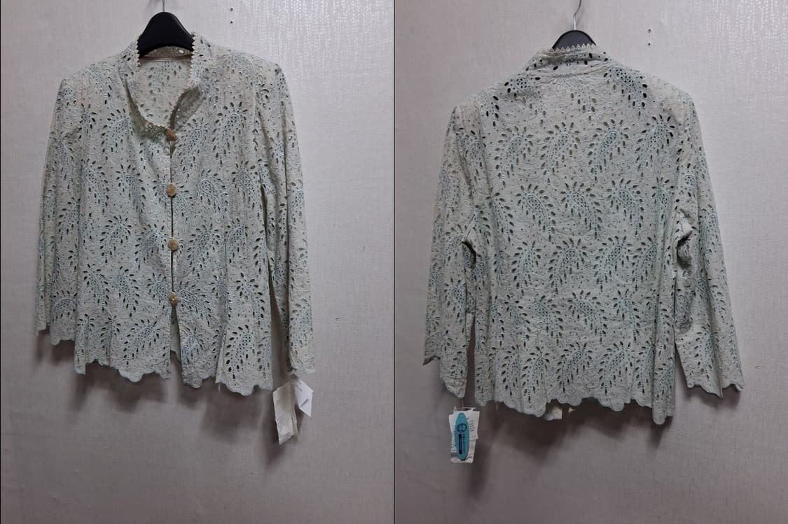 일본빈티지 Tronco Palla 아사면 레이스블라우스 가디건 미착새옷  상품이미지2
