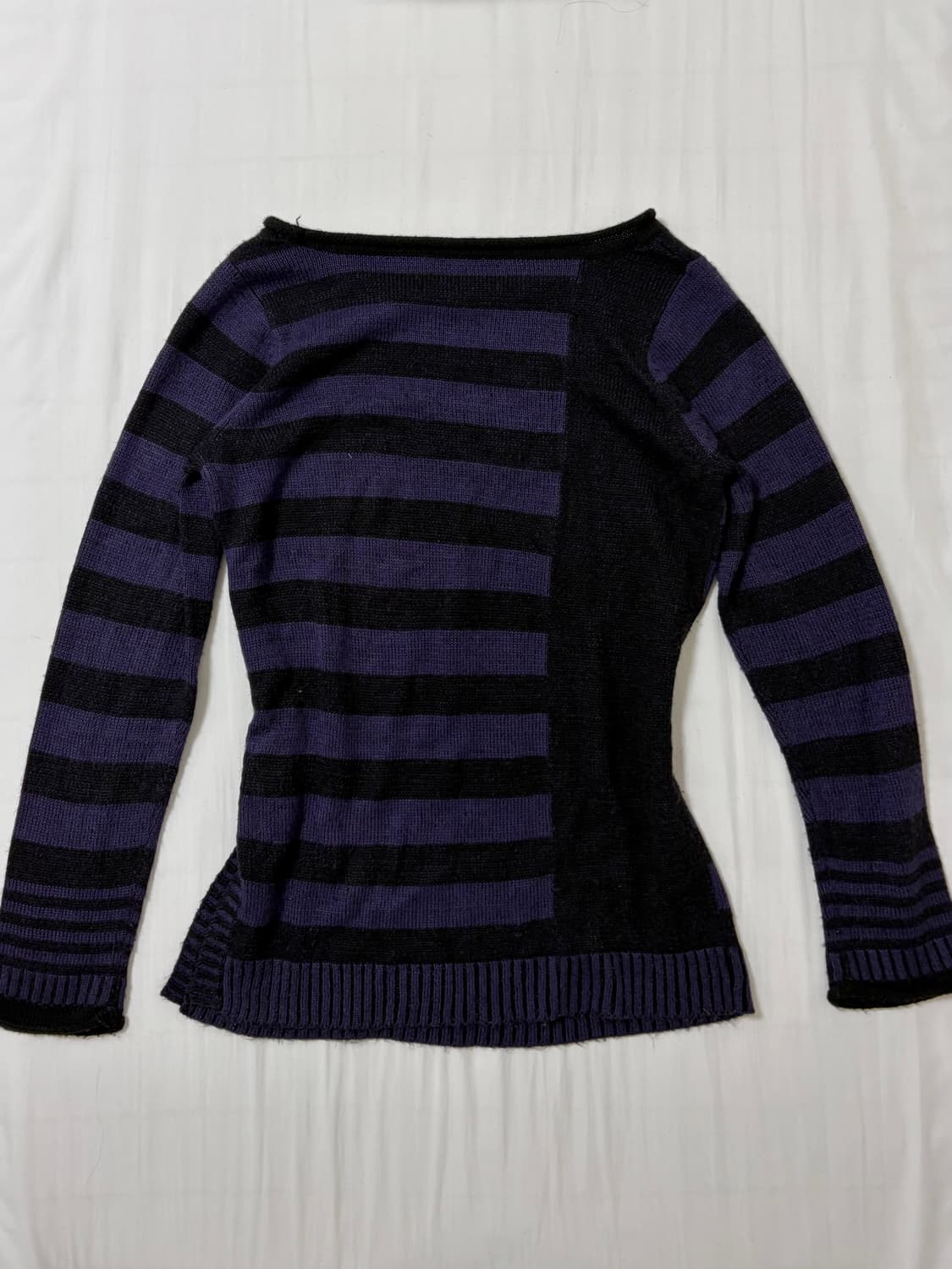 빈티지 펑크 스트라이프 보라 퍼플 니트  상품이미지2