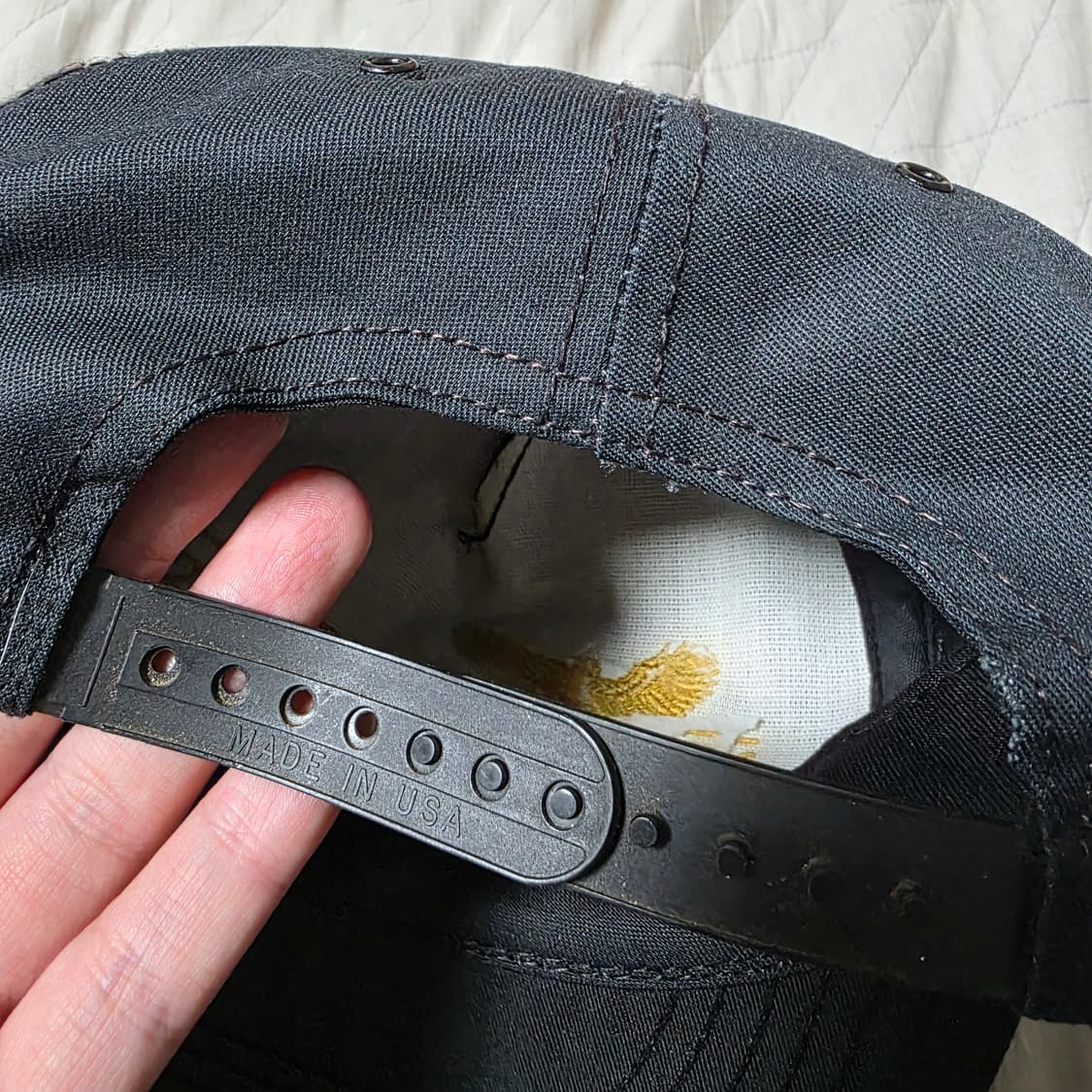 [OS] 빈티지 NRA 골든이글 베이지 5패널 블랙 캡 썬페이딩 상품이미지4