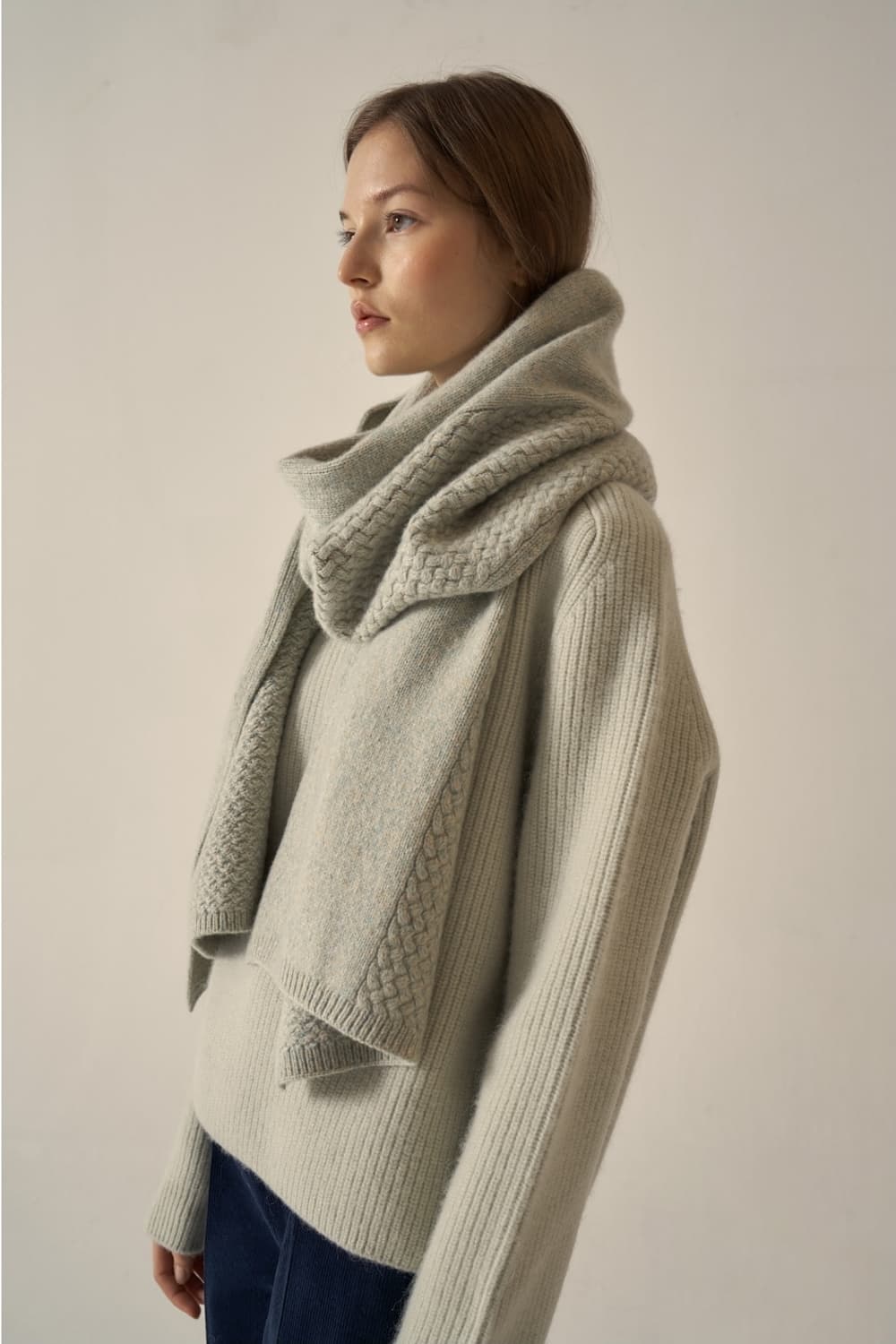 [새상품] 파사드패턴 캐시미어 텍스처 머플러 목도리 상품이미지7