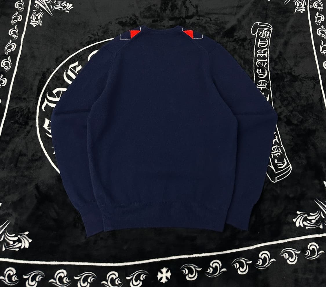 버버리 네이비 아가일 v넥 울 니트 (40size) 상품이미지5