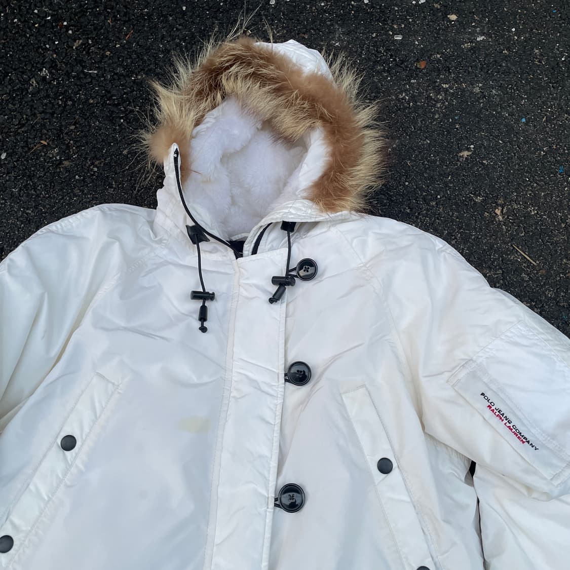 00s 폴로 울프죠 N-3B 덕다운 패딩 롱야상 올드스쿨 점퍼 M 상품이미지2