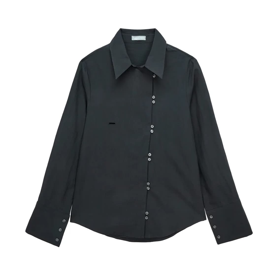 허그유어스킨 사선 버튼업 셔츠 차콜 상품이미지1