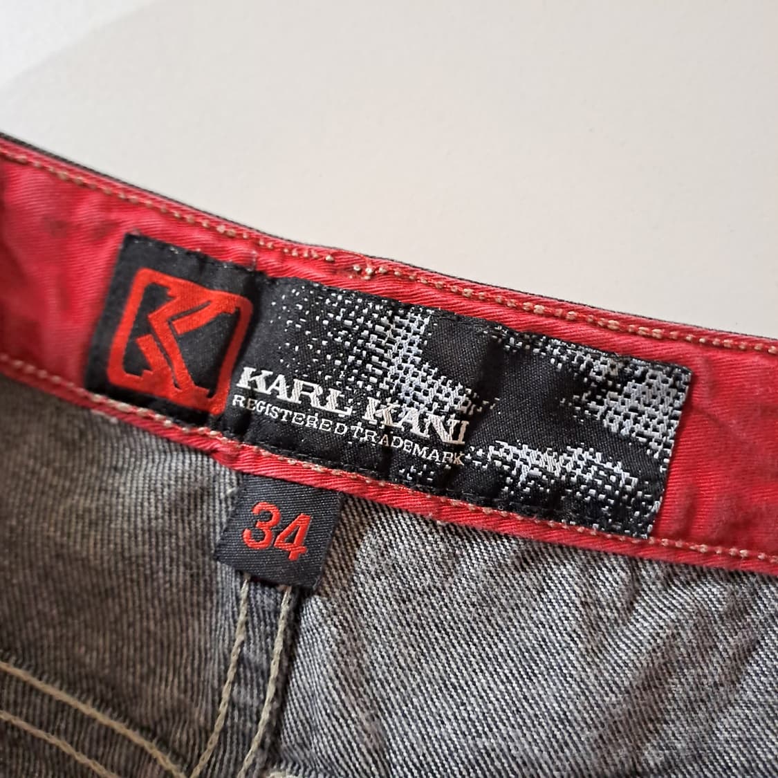 (택포) 칼카니 워시드 그레이 레드 카펜터 데님팬츠 34 B618 상품이미지10