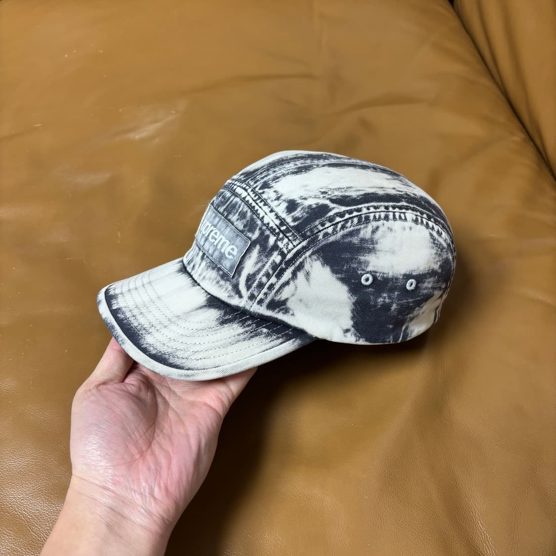 슈프림 캠프캡 모자 박스로고 워시드 블랙 상품이미지4