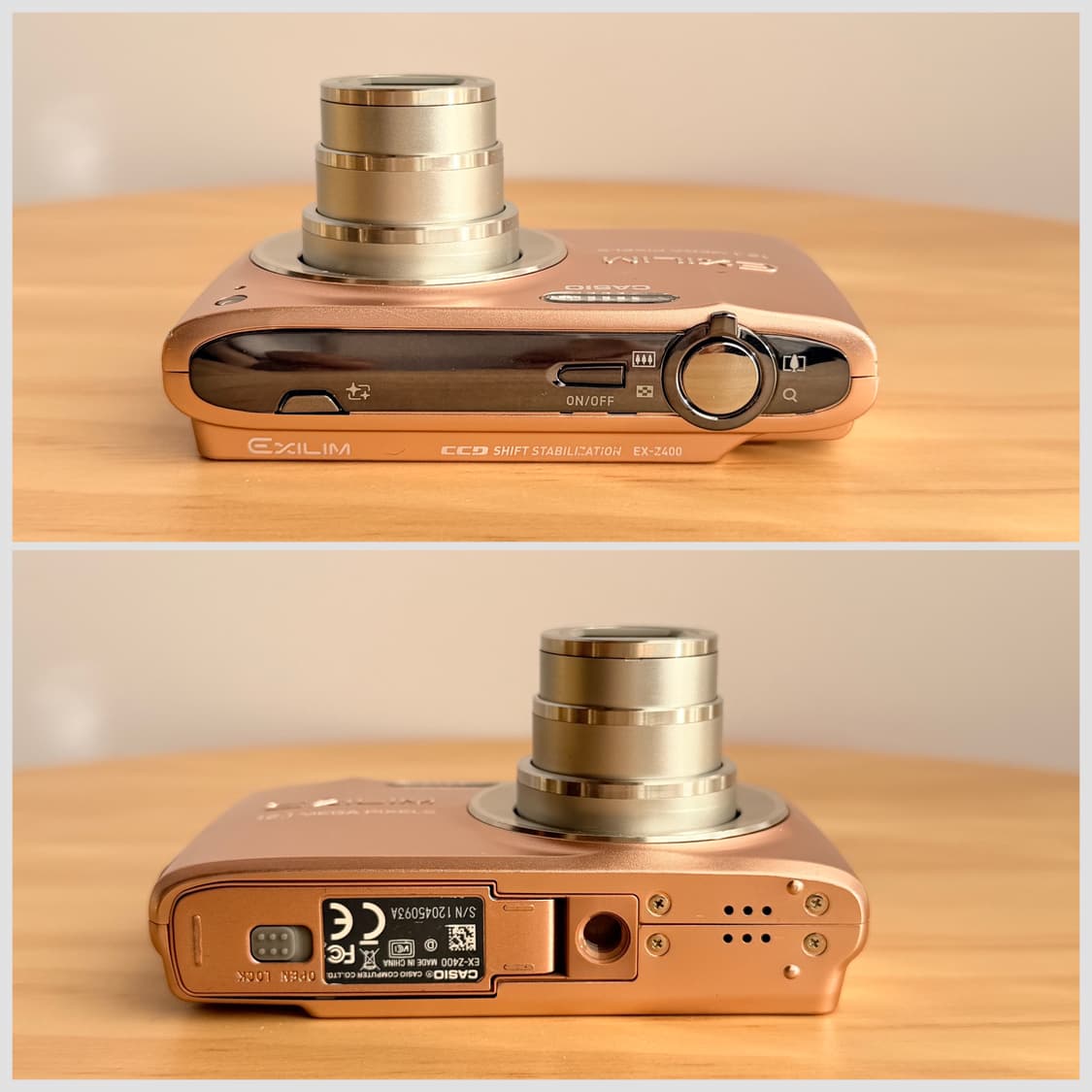 🎀태연 픽🎀카시오 엑슬림 EX-Z400 핑크골드빈티지디카 상품이미지6