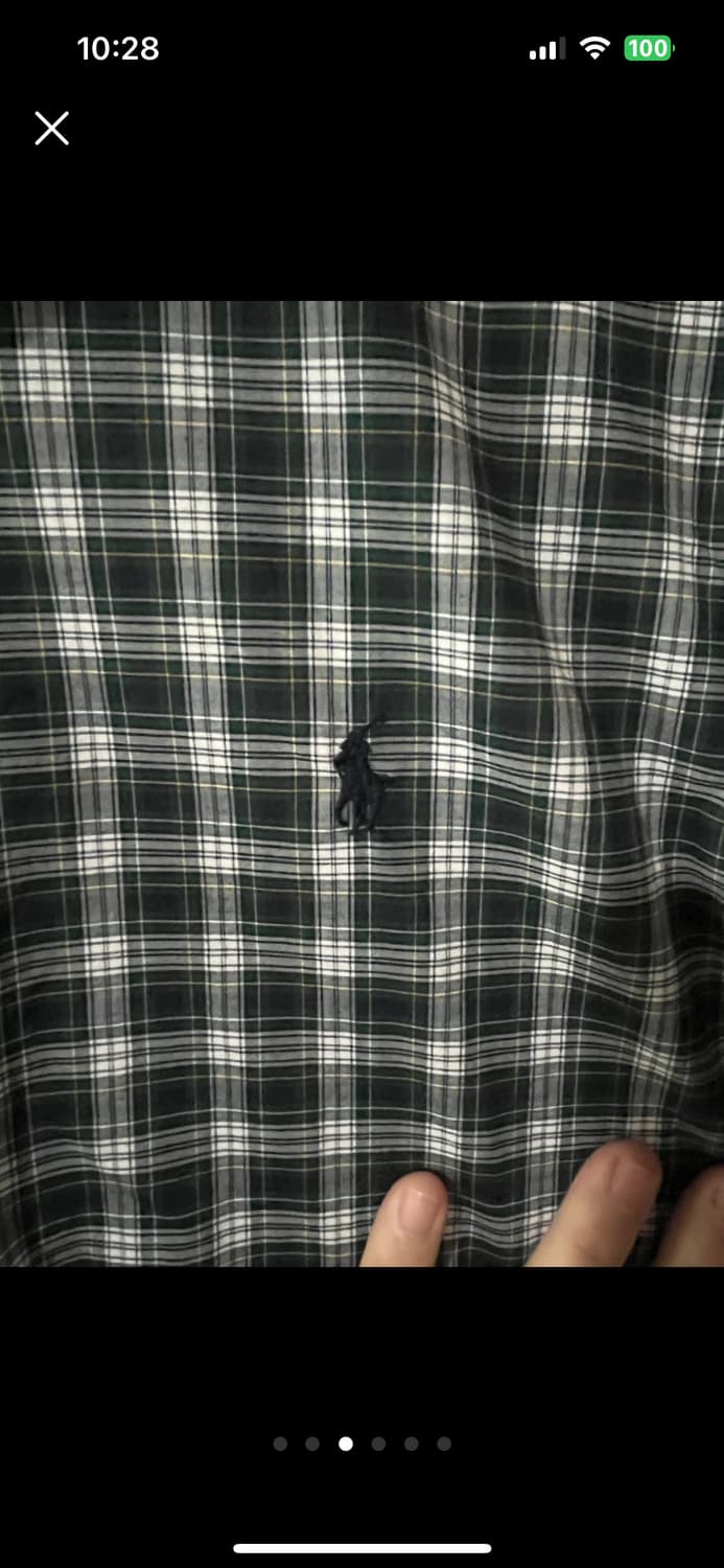 폴로 랄프로렌 그린 체크 셔츠 Slim Fit Easy Care  상품이미지3