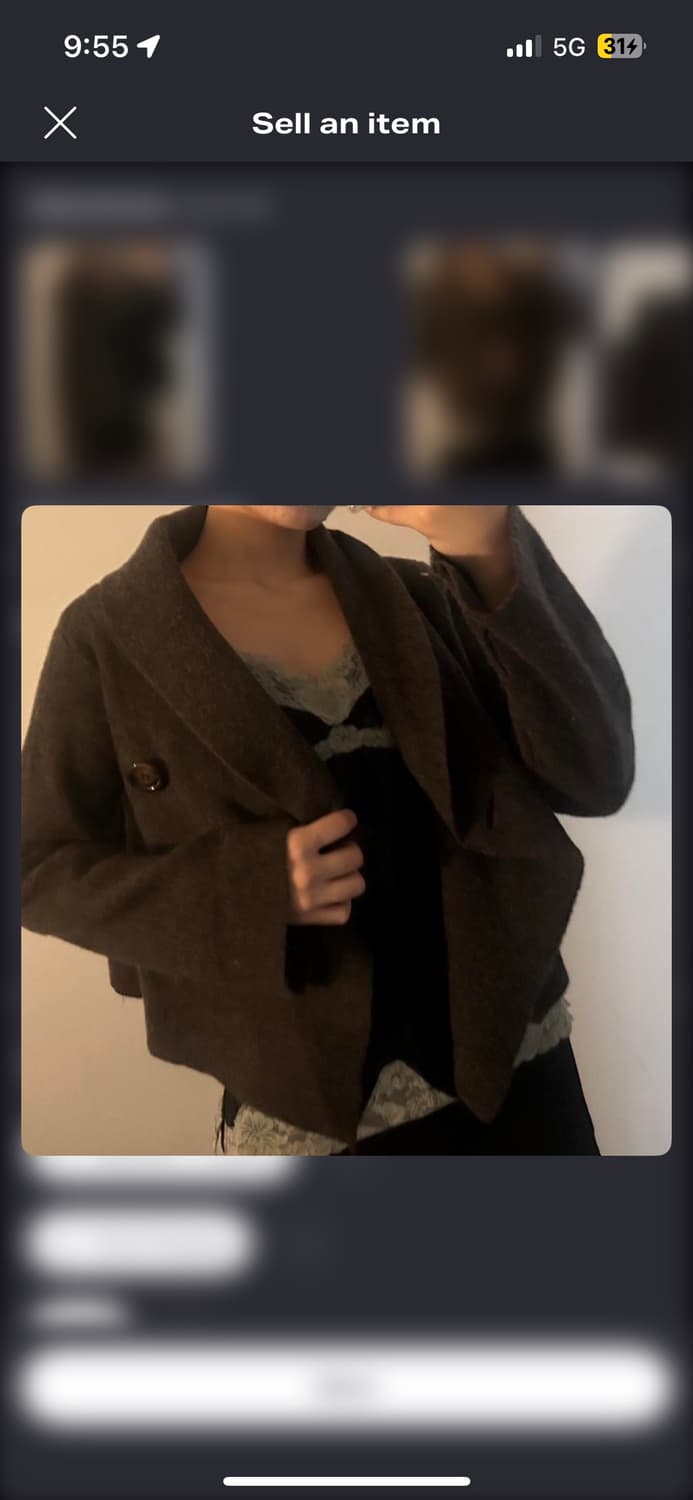 울 가디건 하이넥 버튼 크롭 상품이미지2