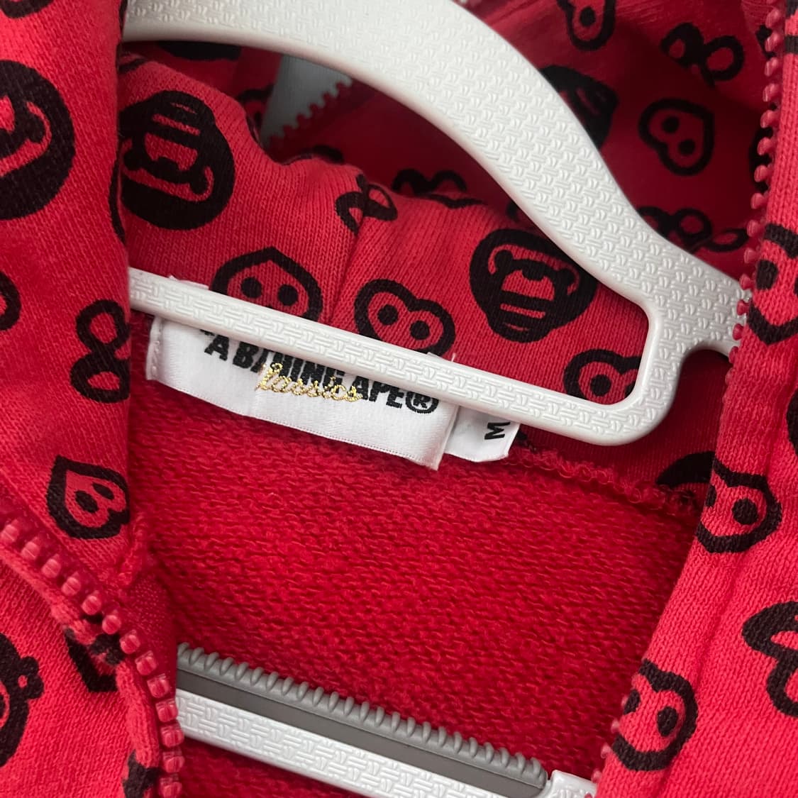 Bape 베이프 레드 미니 베이비 마일로 모노그램 투웨이 후드집업 (M) 상품이미지2