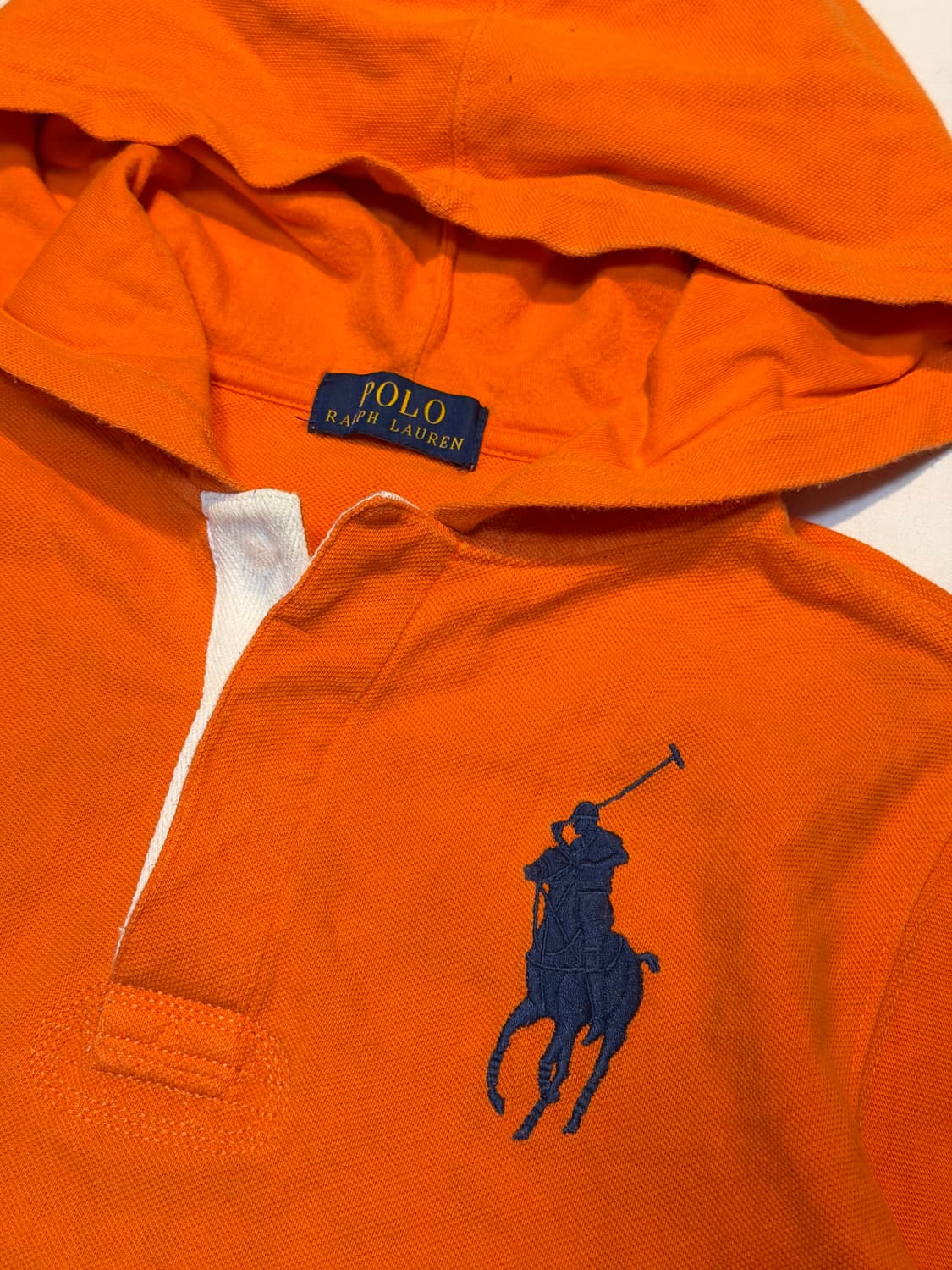 희귀) 폴로 랄프로렌 헨리넥 럭비 후드티 오렌지 상품이미지2