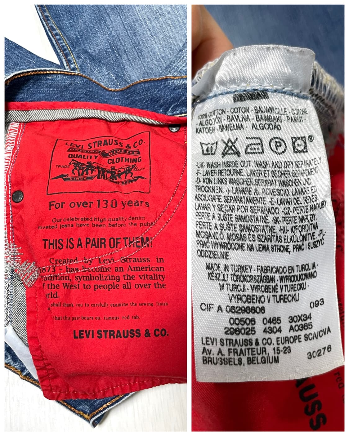 리바이스 506 패치워크 스탠다드 일자핏 데님팬츠 청바지 30 _ 중청 상품이미지9