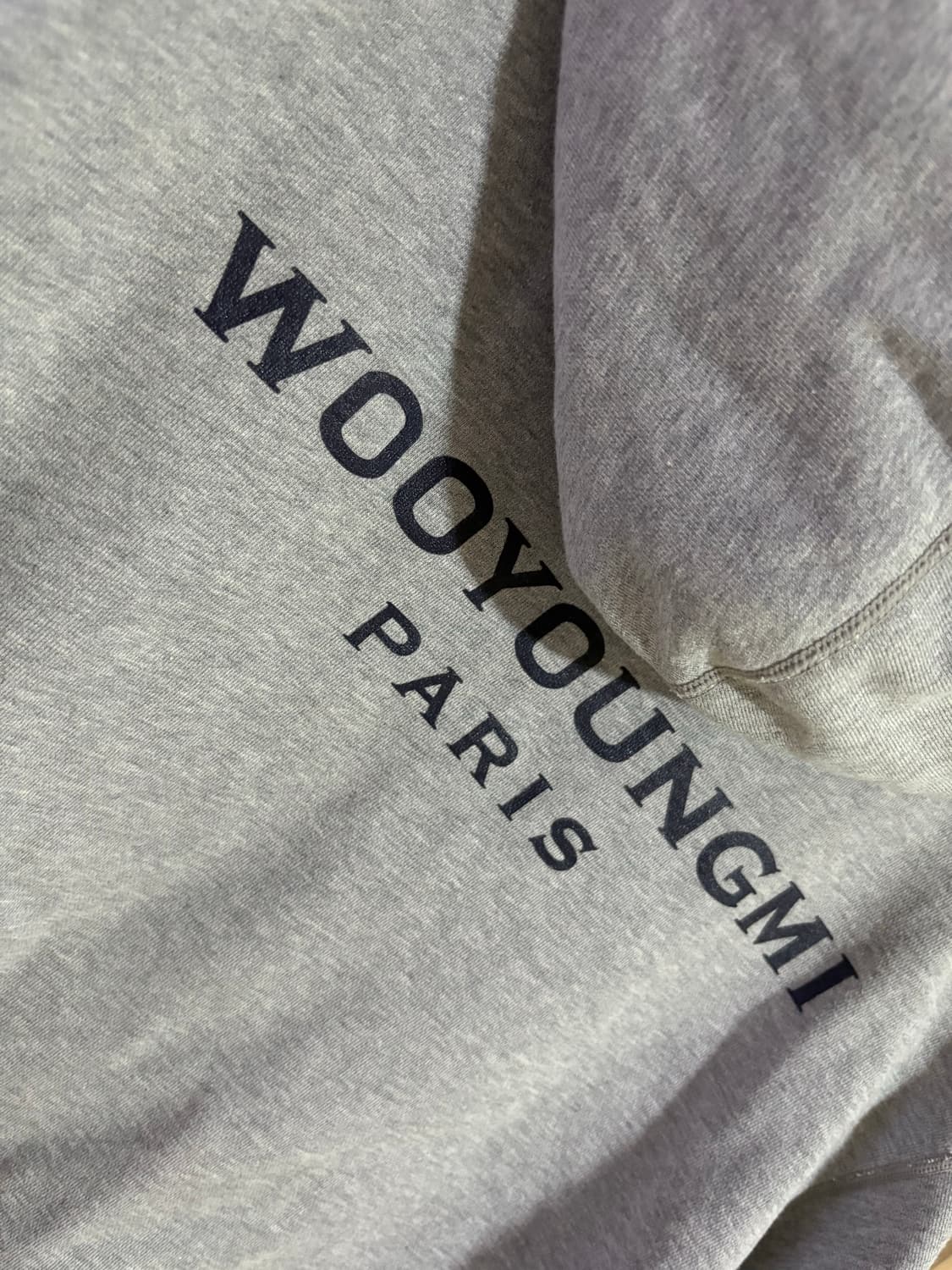 우영미 백로고 후드티 그레이 상품이미지3