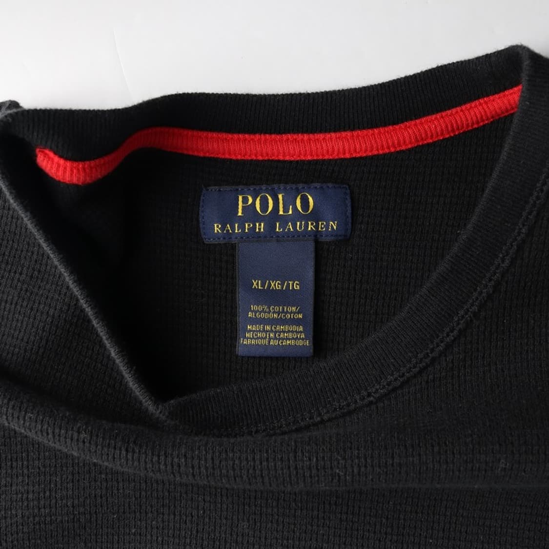 폴로 랄프로렌 블랙 와플 니트 반팔 티셔츠 XL 상품이미지5