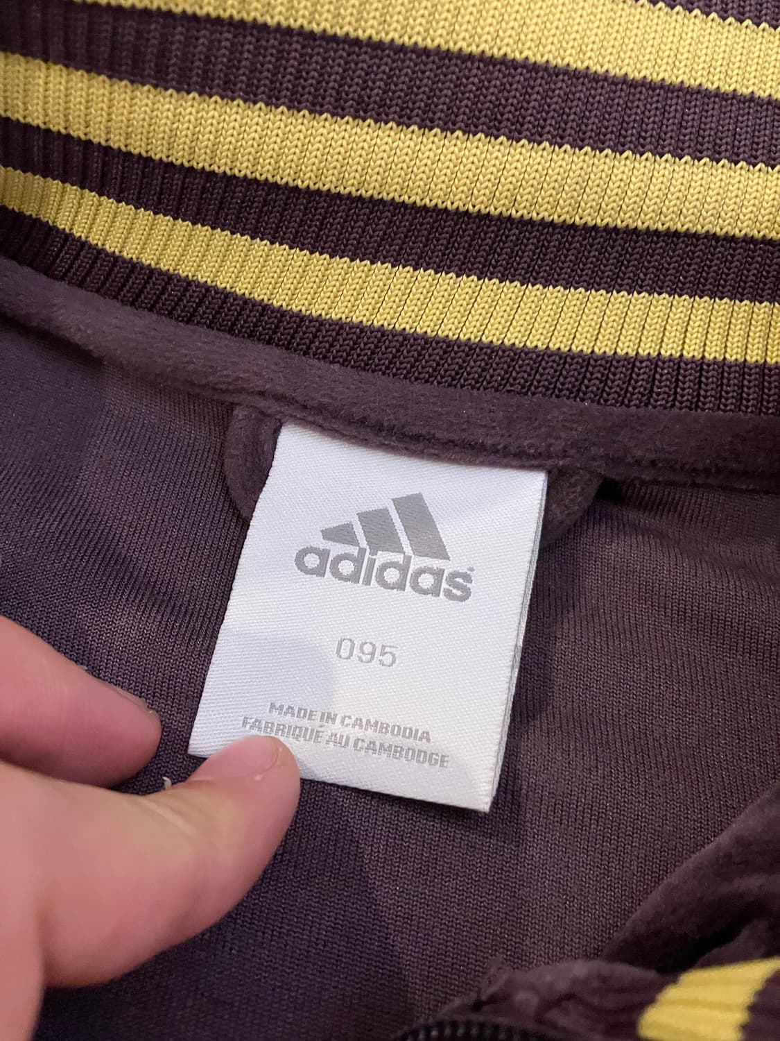 아디다스 y2k 딱붙핏 벨루어 벨벳 져지 퍼플 브라운 상품이미지4