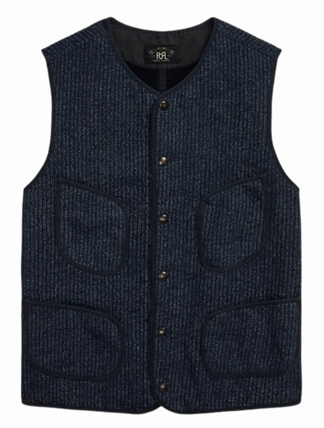 RRL 더블알엘 프린티드 인디고 플리스 베스트 네이비 멀티 L 상품이미지1