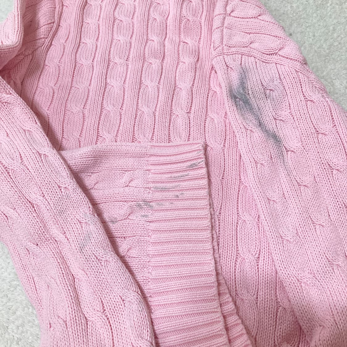 폴로 핑크 꽈배기 니트 M 상품이미지2