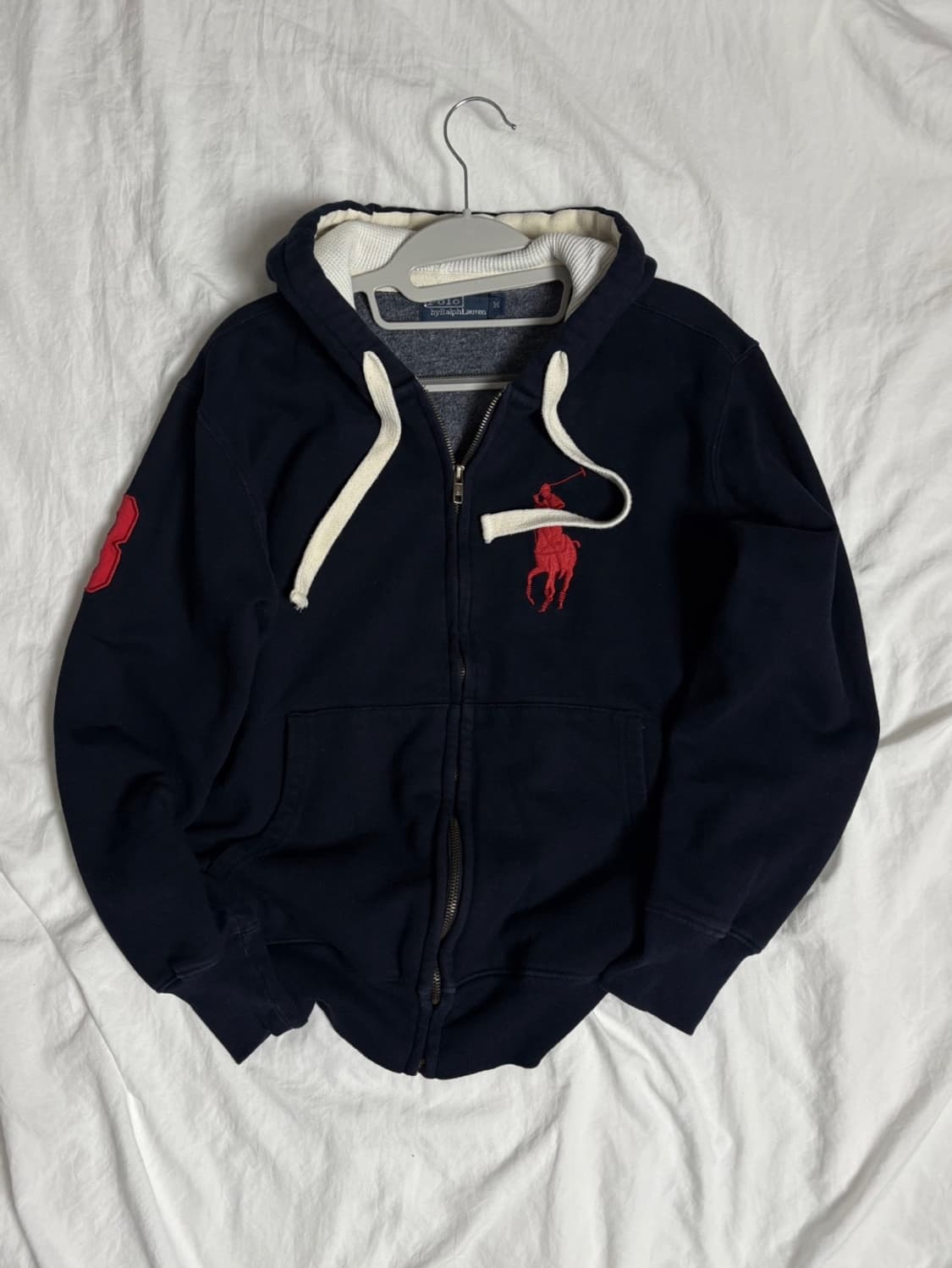 폴로 빅포니 네이비 레드 후드집업 상품이미지2