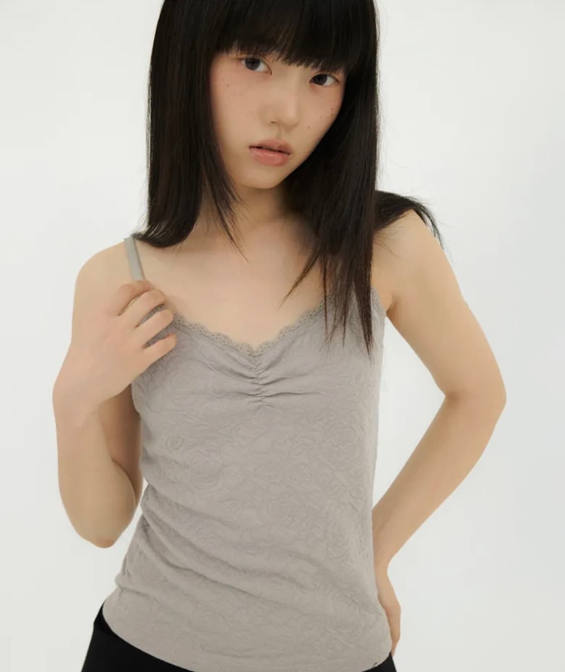 미레코 플라워 엠보싱 슬리브리스 상품이미지2