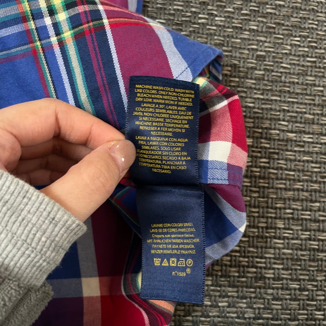 폴로랄프로렌 블루레드 멀티 배색 체크 긴팔 셔츠 XL 상품이미지7