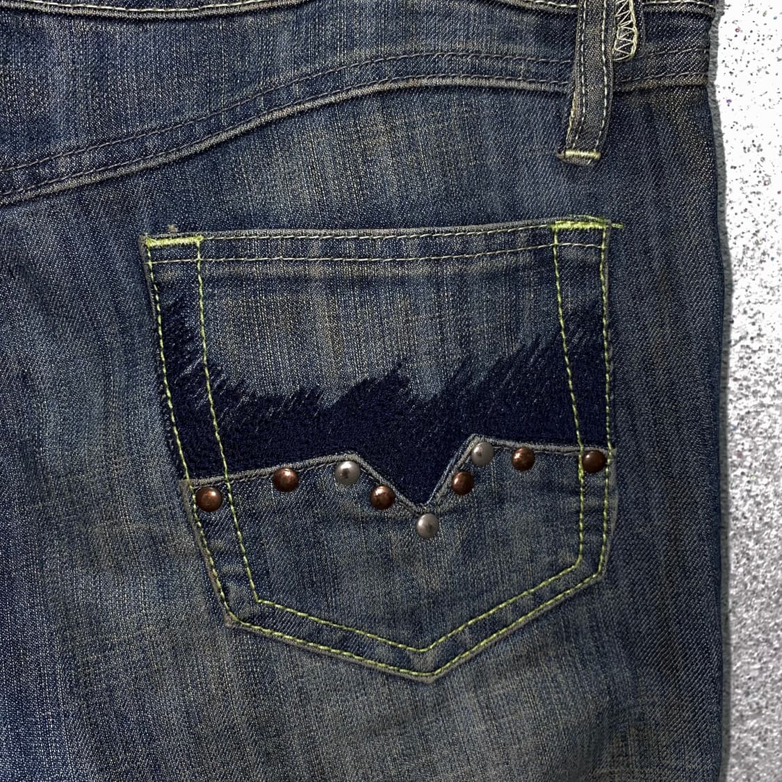 디젤 빈티지 웨스턴 스터드 디테일 데님 팬츠 청바지 상품이미지10