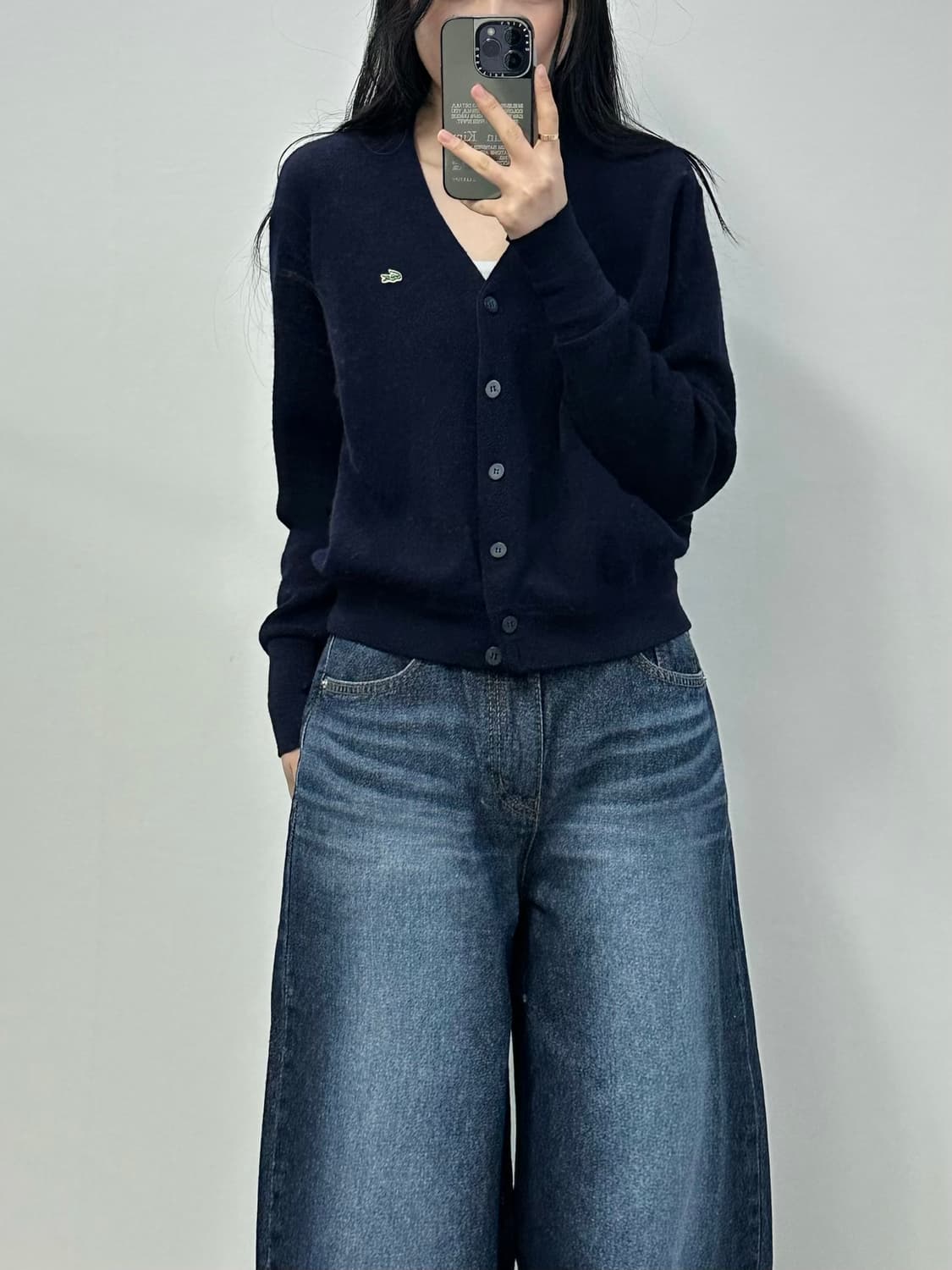 라코스테 자수로고 네이비 니트 가디건 상품이미지1