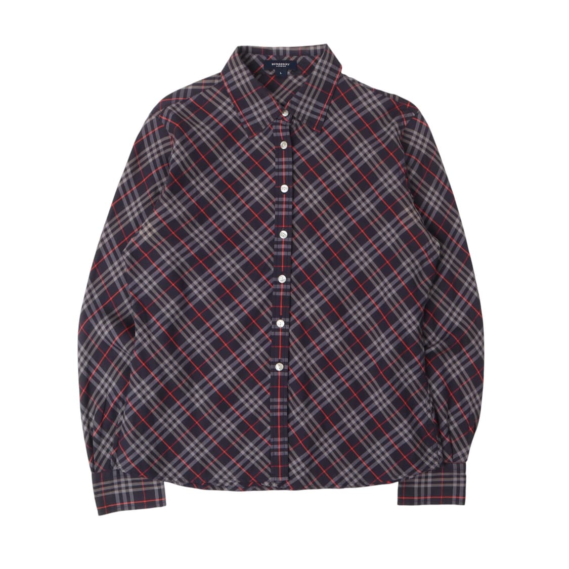 버버리 우먼스 네이비 노바체크 셔츠 상품이미지1