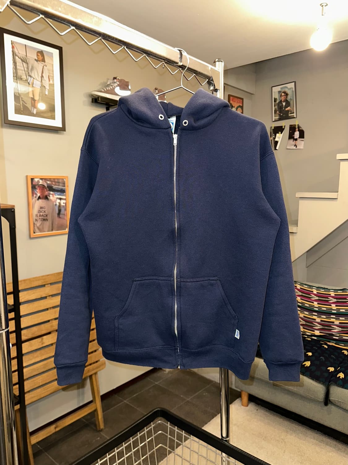90’s Discus Athletic plain navy hood zip 상품이미지3
