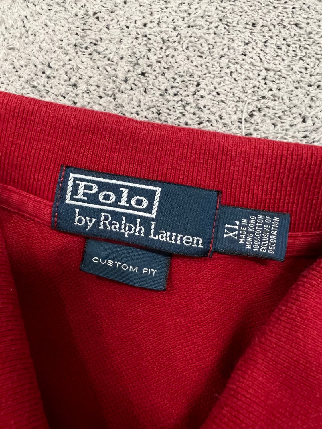(XL) 폴로랄프로렌 자수로고 반팔 카라 티 레드 상품이미지3