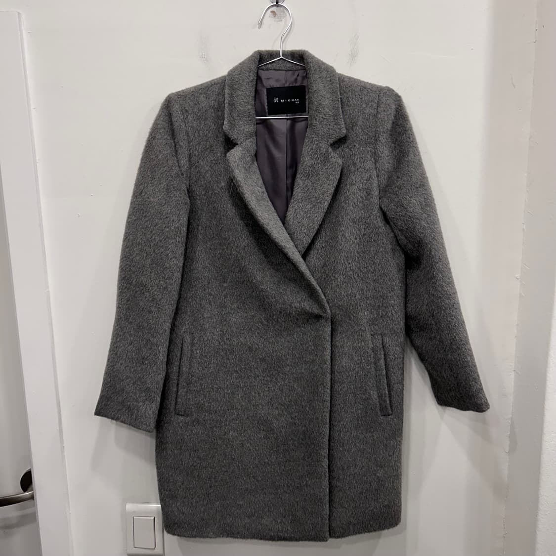 잇미샤 알파카 모헤어 히든버튼 카라 롱코트 상품이미지2